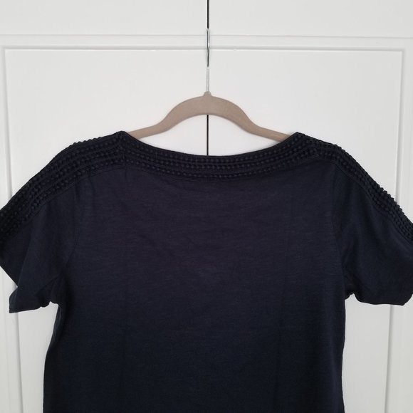 JONES NEW YORK KNIT TOP NAVY BLUE SHORT SLEEVE S - Picture 6 of 6